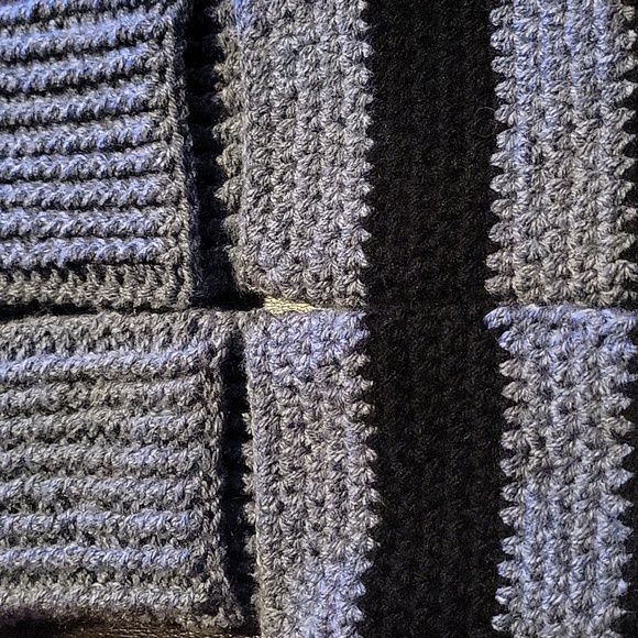 Yoga socks handmade hand crochet  denim-blue and black super soft - Picture 4 of 7